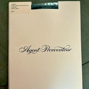 Agent Provocateur Black Seam & Heel Stockings Hold-ups 15 Denier Size 1 Amber